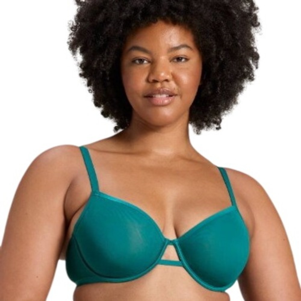 Women's Mesh Unlined Demi Bra - Auden Teal Blue 40D